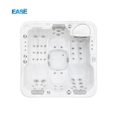 2 Lounge 2 Seat Massage Bathtub With Acrylic Shell In White Marble And Spa Capacity