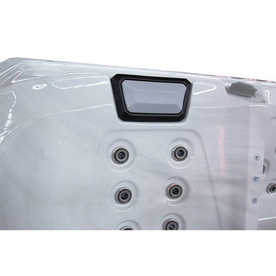 Ergonomic 8-Person Seating Outdoor Acrylic Whirlpool With Ocean Wave Shell
