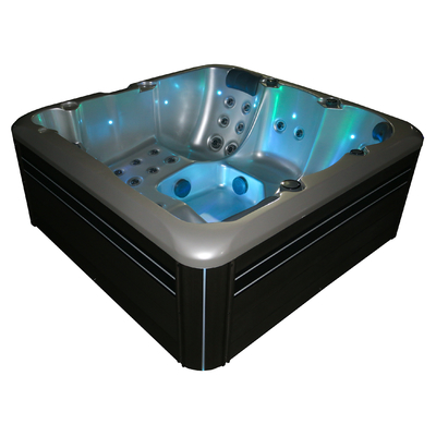Outdoor Acrylic Hot Tub Whirlpool Massage Bathtub With Cascading Waterfall And Colourful Lights