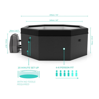 Customized Logo 4 Person Spa Hot Tub For Outdoor Inflatable Round Spa Pool Tub